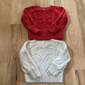 Two cable knit sweaters size 3 GAP